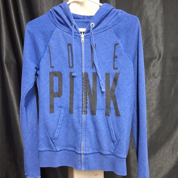 PINK Victoria's Secret Blue and Black Sweatshirt - Picture 6 of 10